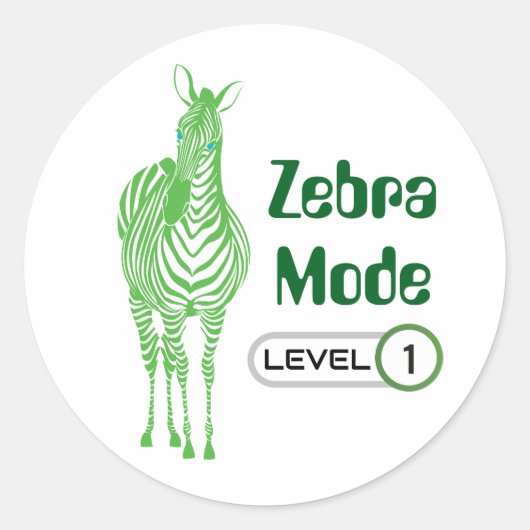 Zebra-modus Niveau 1, Sticker (Voorkant)