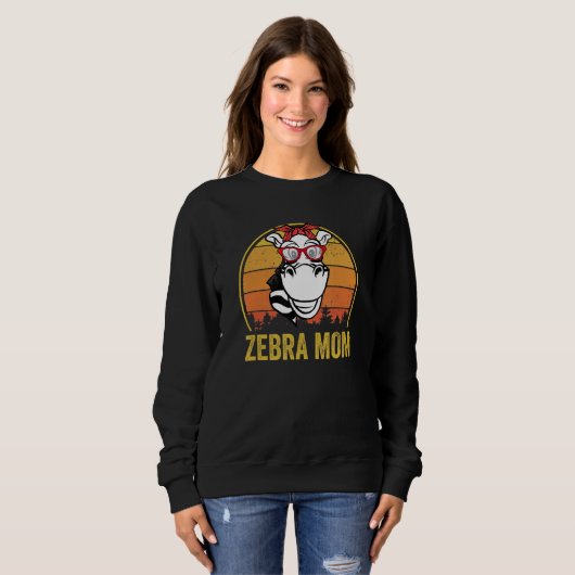 Zebra Moeder Retro  Zonnebril Leuke Zebra Hum Trui (Voorkant volledig)