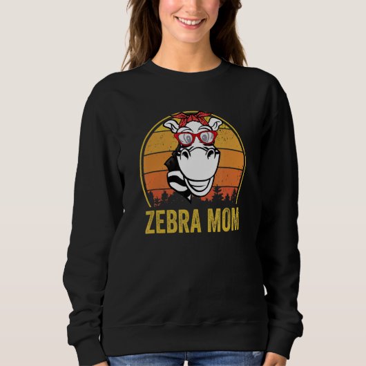 Zebra Moeder Retro  Zonnebril Leuke Zebra Hum Trui (Voorkant)
