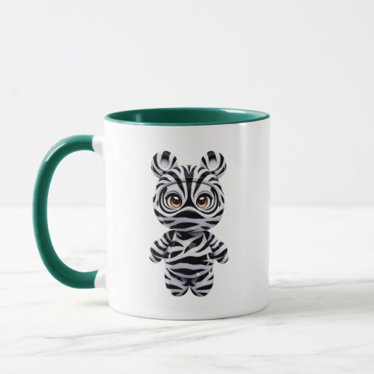 Zebra Mok Glanzend Kawaii Karakter (Links)