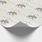 Zebra Monkey Balloon Party gift wrapping paper Cadeaupapier (Hoek)