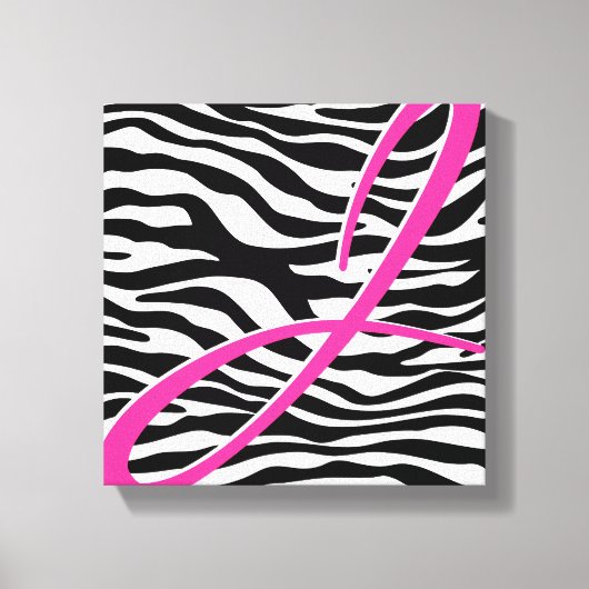Zebra Monogram Canvas Afdruk (Voorkant)