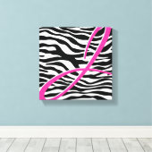 Zebra Monogram Canvas Afdruk (Insitu (Houten vloer))