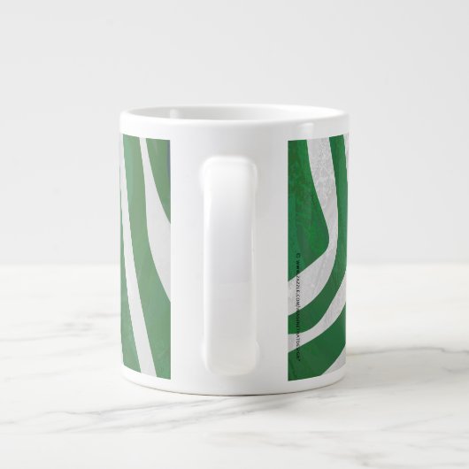 Zebra Monogram Groen en Witte Druk Grote Koffiekop (Achterkant)