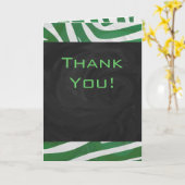 Zebra Monogram Groen en Witte Druk Kaart (Gele Bloem)