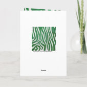 Zebra Monogram Groen en Witte Druk Kaart (Achterkant)