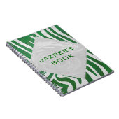 Zebra Monogram Groen en Witte Druk Notitieboek (Rechterzijde)