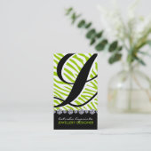 Zebra Monogram Jewelry Designer Visitekaartjes (Staand voorkant)