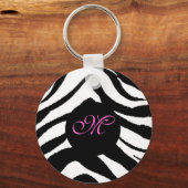 zebra monogram, M sleutelketen Sleutelhanger (Voorkant)