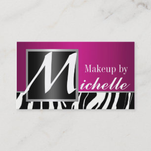 Zebra Monogram Makeup Artist Visitekaartje