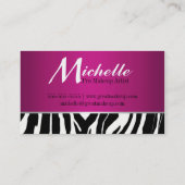 Zebra Monogram Makeup Artist Visitekaartje (Achterkant)