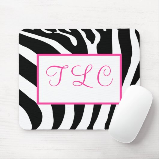 Zebra Monogram Mousepad Muismat (Met muis)