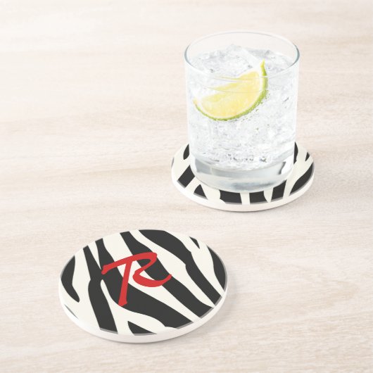 Zebra monogram Onderzetter (Zijkant)