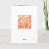 Zebra Monogram Oranje en wit Kaart (Achterkant)