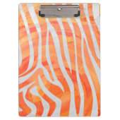 Zebra Monogram Oranje en wit Klembord (Voorkant)