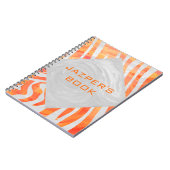 Zebra Monogram Oranje en wit Notitieboek (Linkerzijde)