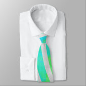 Zebra Monogram Regenboog en Wit Print Stropdas (Gebonden)