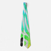 Zebra Monogram Regenboog en Wit Print Stropdas (Achterkant)