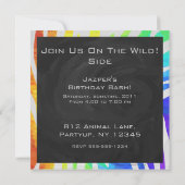 Zebra Monogram regenboog en witte afdrukken Kaart (Achterkant)