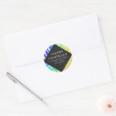 Zebra Monogram regenboog en witte afdrukken Ronde Sticker (Envelop)