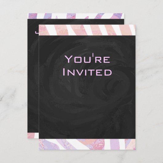 Zebra Monogram roze en wit Kaart (Voorkant / Achterkant)