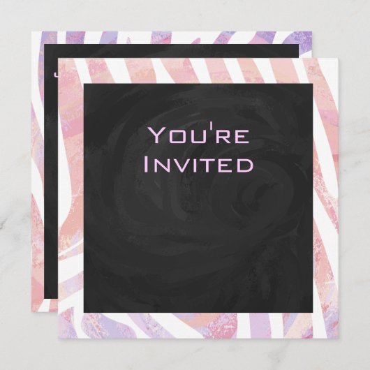 Zebra Monogram roze en wit Kaart (Voorkant / Achterkant)