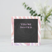 Zebra Monogram roze en wit Kaart (Staand voorkant)