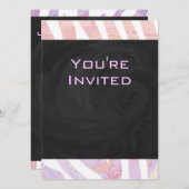 Zebra Monogram roze en wit Kaart (Voorkant / Achterkant)