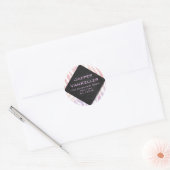 Zebra Monogram roze en wit Ronde Sticker (Envelop)