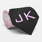 Zebra Monogram roze en wit Stropdas (Opgerold)