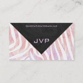 Zebra Monogram roze en wit Visitekaartje (Achterkant)
