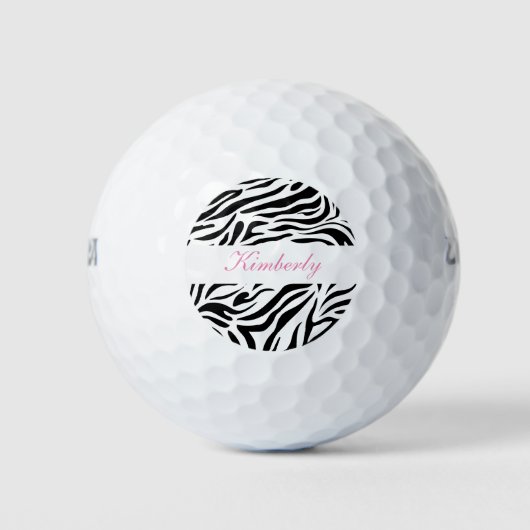 Zebra Monogram Stijl Golfballen (Voorkant)