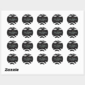 Zebra monogram trouwstickers ronde sticker (Vel)