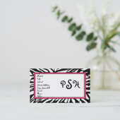 Zebra-monogram Visitekaartje (Staand voorkant)