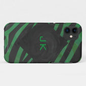 Zebra Monogram zwart en Groen afdrukken Case-Mate iPhone Case (Achterkant (horizontaal))