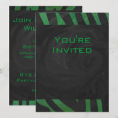 Zebra Monogram zwart en Groen afdrukken Kaart (Voorkant / Achterkant)