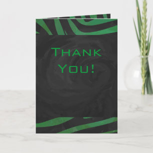 Zebra Monogram zwart en Groen afdrukken Kaart