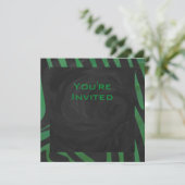 Zebra Monogram zwart en Groen afdrukken Kaart (Staand voorkant)