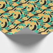 Zebra, monstera, ananas: zomerpatroon. cadeaupapier (Hoek)