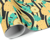 Zebra, monstera, ananas: zomerpatroon. cadeaupapier (Rol Hoek)