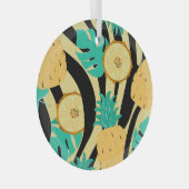 Zebra, monstera, ananas: zomerpatroon. glas ornament (Voorkant Rechts)