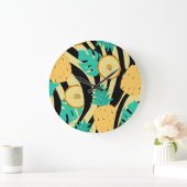 Zebra, monstera, ananas: zomerpatroon. grote klok (Huis)
