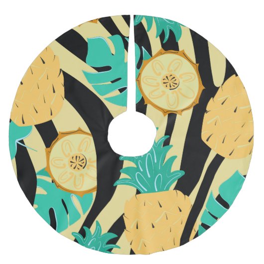 Zebra, monstera, ananas: zomerpatroon. kerstboom rok (Voorkant)