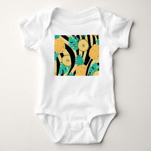 Zebra, monstera, ananas: zomerpatroon. romper (Voorkant)