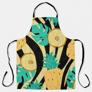 Zebra, monstera, ananas: zomerpatroon. schort