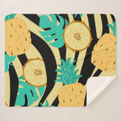 Zebra, monstera, ananas: zomerpatroon. sherpa deken (Voorkant (horizontaal))