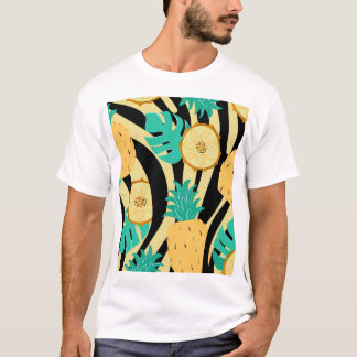 Zebra, monstera, ananas: zomerpatroon. t-shirt