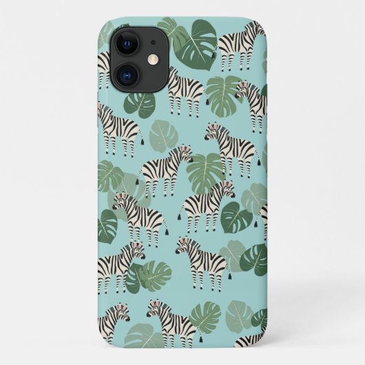 Zebra Monstera Pattern Case-Mate iPhone Case (Achterkant)