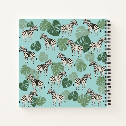 Zebra Monstera Pattern Notitieboek (Achterkant)