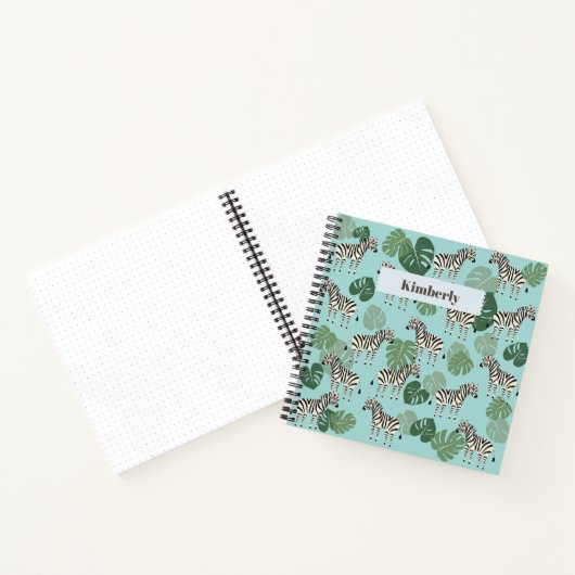 Zebra Monstera Pattern Notitieboek (Binnen)